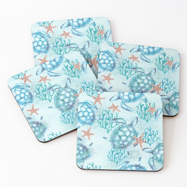 Item preview, Blue Turtles Corals designed and sold by SweetThreads79.
