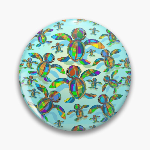 Item preview, Colorful Turtles Hovering Pattern designed and sold by SweetThreads79.