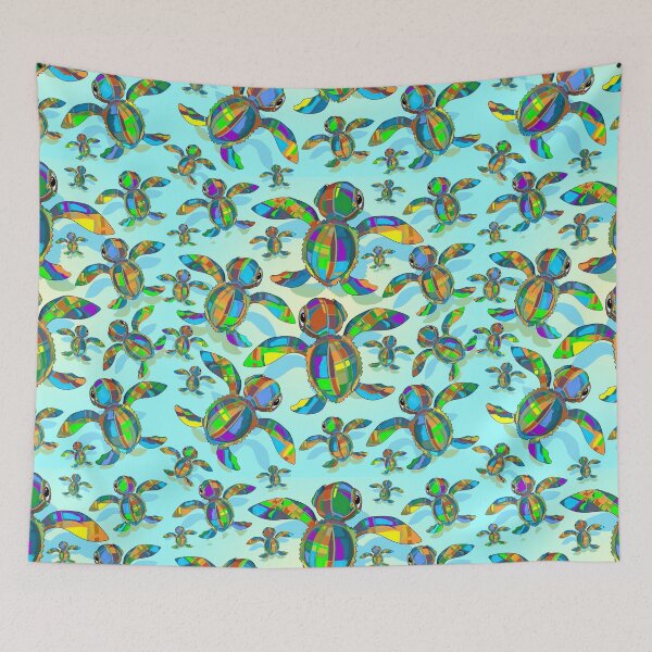 Item preview, Colorful Turtles Hovering Pattern designed and sold by SweetThreads79.