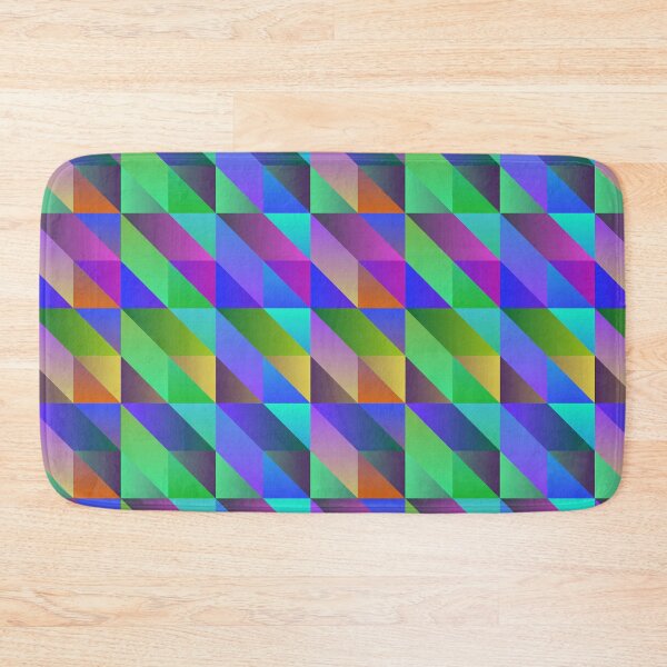 Item preview, Blue Gray Teal Green Gold and Aqua Modern Geometric Box Pattern designed and sold by SeaChangeDesign.