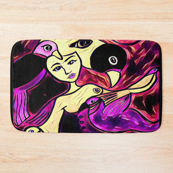 Birds Eye View in Purple Bath Mat