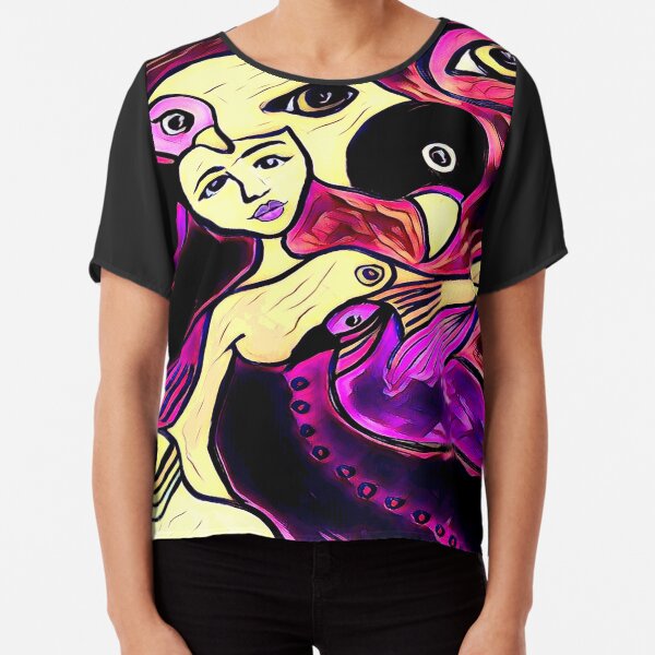 Birds Eye View in Purple Chiffon Top