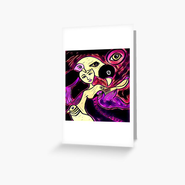 Birds Eye View in Purple Greeting Card