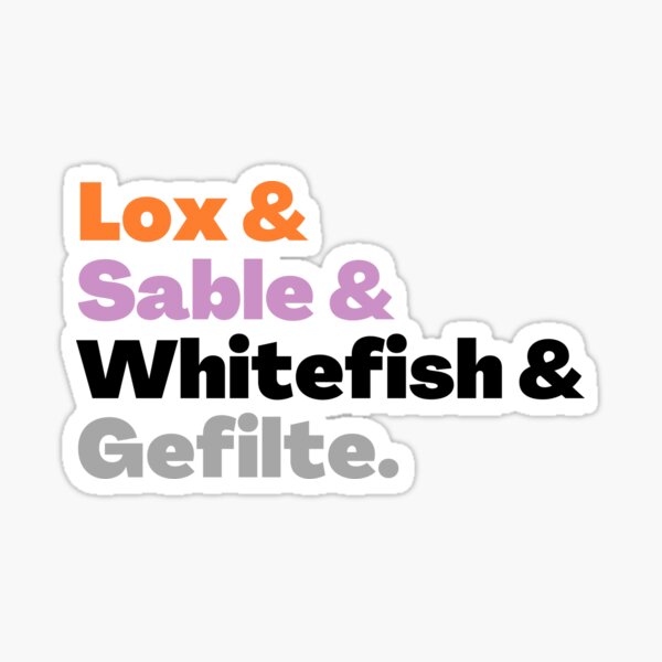 Jewish Fish - Lox Sable Whitefish Gefilte Fish Sticker