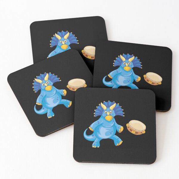 Item preview, Dinosaur Playing Tambourine ,Funny Good Dinosaur Tambourine Lovers Blue Design designed and sold by pedrored369.