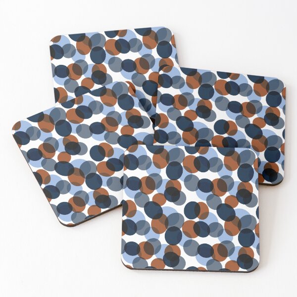 Item preview, Blue and brown retro polka dots pattern vintage designed and sold by MGuyerArt.