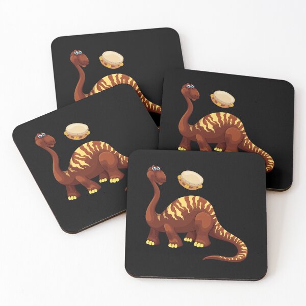 Item preview, Dinosaur Playing Tambourine ,Funny Good Dinosaur Tambourine Lovers Chestnut Design designed and sold by pedrored369.