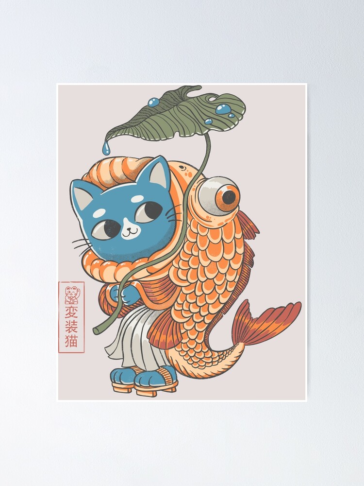 "Cat fish Yokai" Poster for Sale by ppmid Redbubble