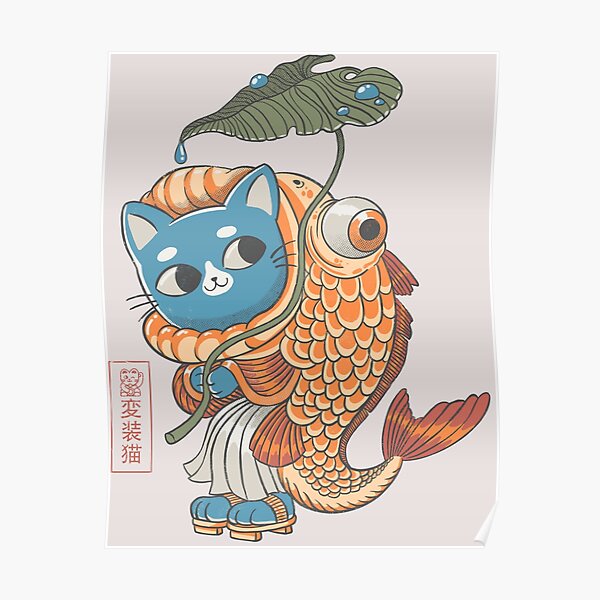 "Cat fish Yokai" Poster for Sale by ppmid Redbubble