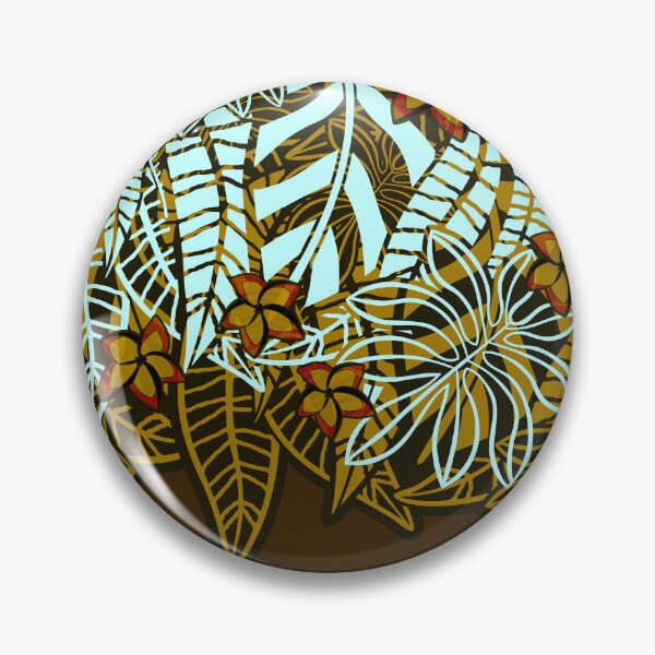 Item preview,  Vintage Hawaiian Gold Leaf And Floral  designed and sold by sunnthreads.
