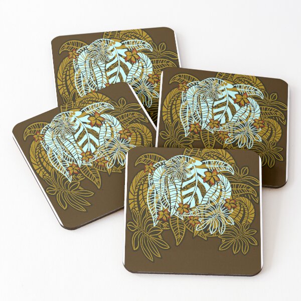 Item preview,  Vintage Hawaiian Gold Leaf And Floral  designed and sold by sunnthreads.