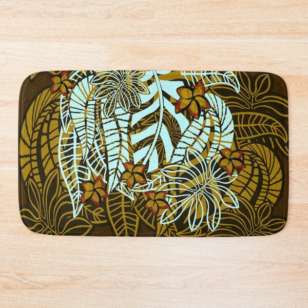 Item preview,  Vintage Hawaiian Gold Leaf And Floral  designed and sold by sunnthreads.