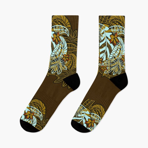 Item preview,  Vintage Hawaiian Gold Leaf And Floral  designed and sold by sunnthreads.
