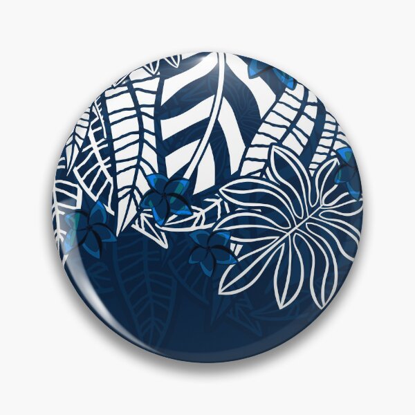Item preview, Vintage Hawaiian Blue Leaf And Floral  designed and sold by sunnthreads.