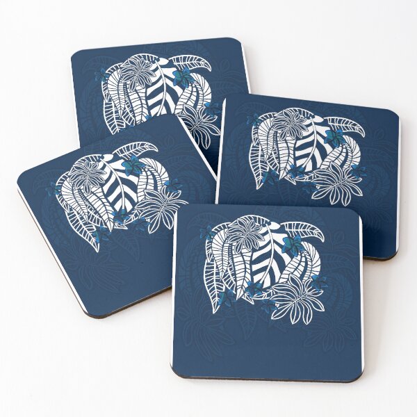 Item preview, Vintage Hawaiian Blue Leaf And Floral  designed and sold by sunnthreads.