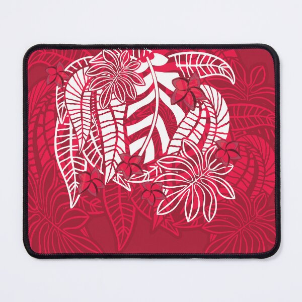 Item preview, Vintage Hawaiian Red Leaf And Floral designed and sold by sunnthreads.