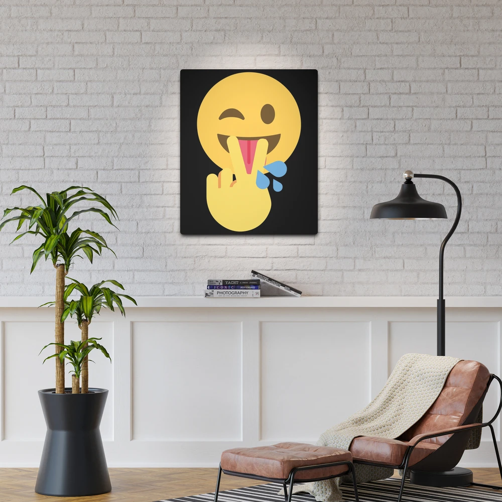 Funny Sexual Pics With Sayings Icon Emoji Eat Pussy | Metal Print