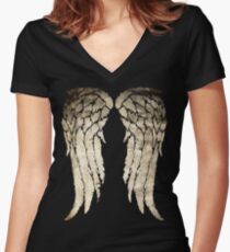 Daryl Dixon's Zombie Wings Women's Fitted V-Neck T-Shirt