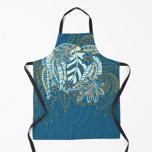 Item preview,  Vintage Hawaiian Blue And Gold Leaves designed and sold by sunnthreads.
