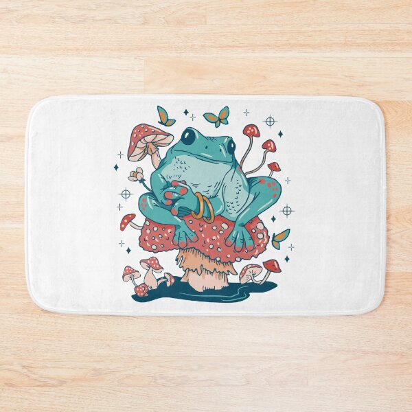 Item preview, Cute frog on a mushroom, Cottage core frog on a mushroom, Cute frog tote bag, Cute frog shirt, Gift for frog lover, Cottage core frog sticker designed and sold by Auntbee63.
