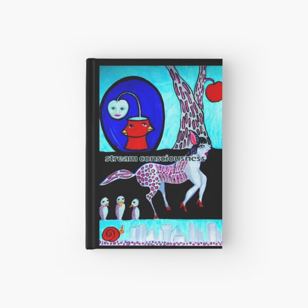Stream Consciousness on a Horse with Birds and Apples Hardcover Journal