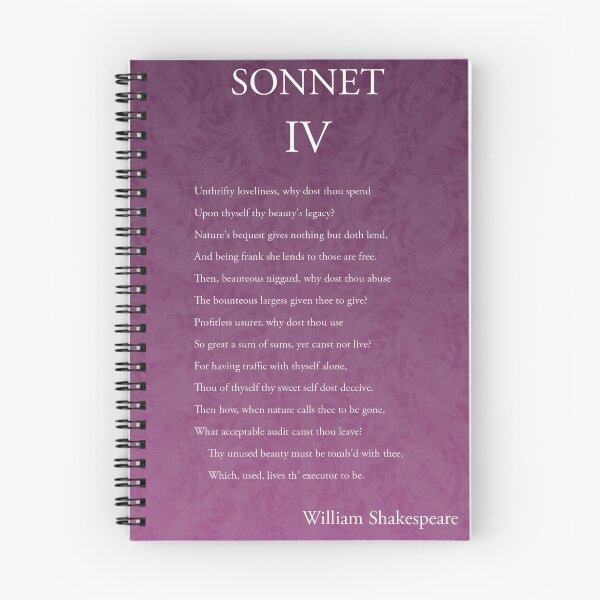 Item preview, Shakespeare Sonnet 4 (IV) designed and sold by worldofprints.