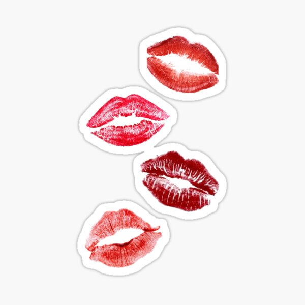 lipstick kisses Sticker for Sale by lux-lisbon