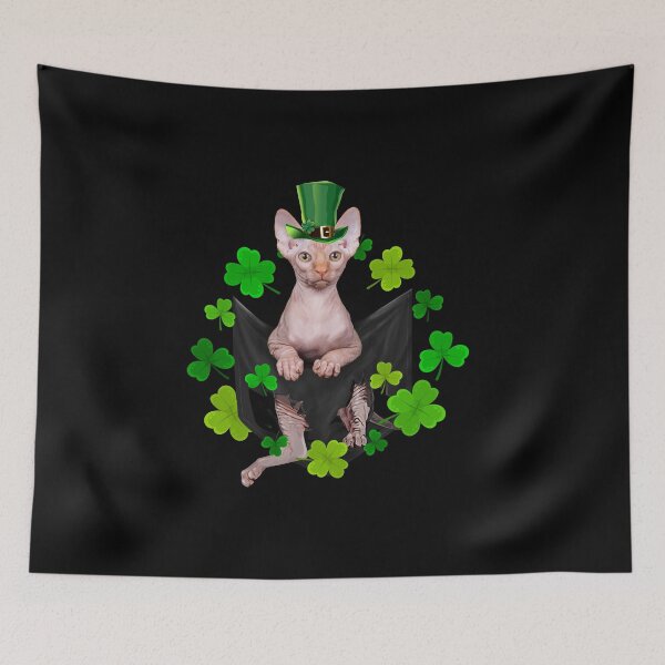 Item preview, St Patrick's Day Irish Saint Patrick Shamrock Sphynx Fun Cat designed and sold by Barnissim.