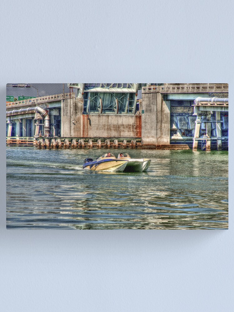 Alternate view of Speedboat Approaches Canvas Print