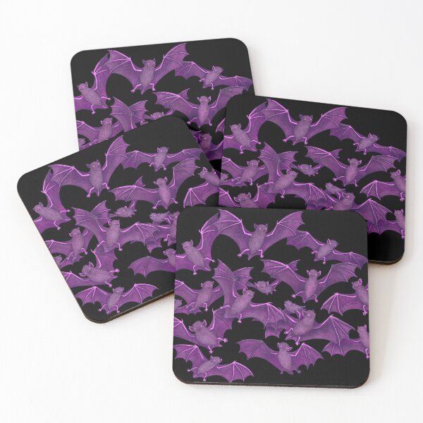Flock of Pink Bats Coasters (Set of 4)