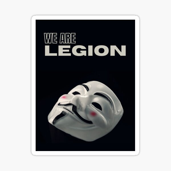 Anonymous  mask CHROME decal sticker We are Legion 