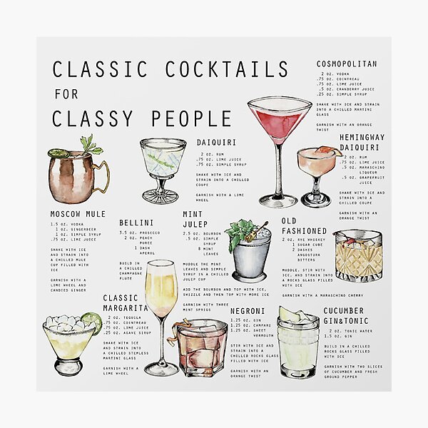 CLASSIC COCKTAILS FOR CLASSY PEOPLE Photographic Print