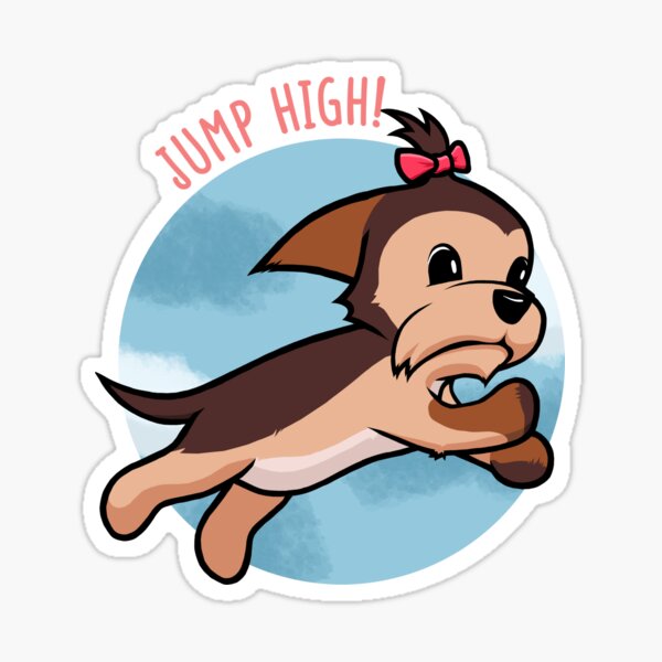 "Yorkie Jump High!" Sticker for Sale by thegoodypet Redbubble