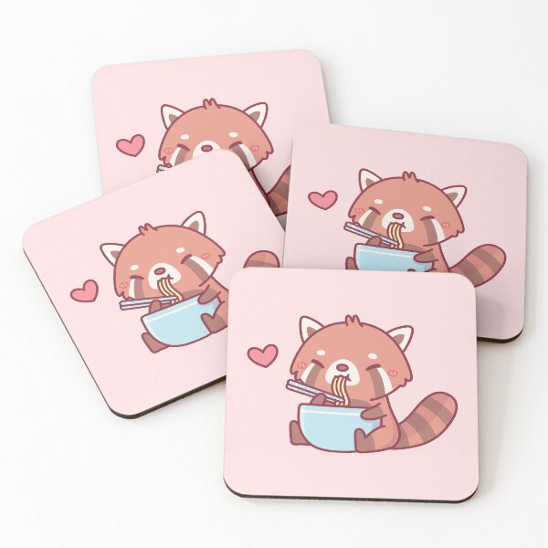 Item preview, Cute Little Red Panda Eating Ramen designed and sold by rustydoodle.