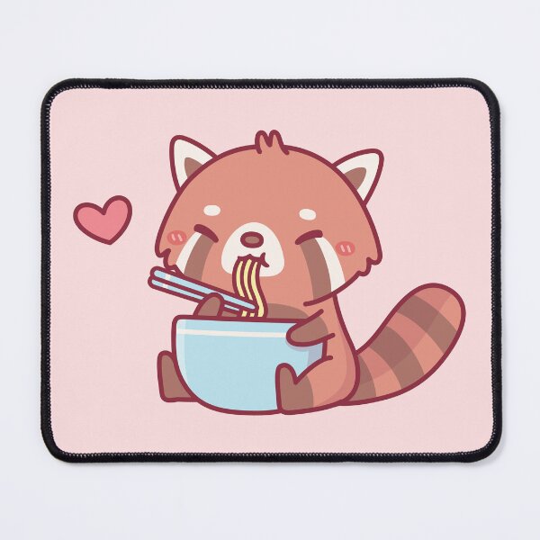 Item preview, Cute Little Red Panda Eating Ramen designed and sold by rustydoodle.