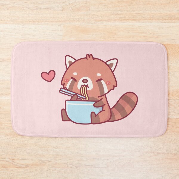 Item preview, Cute Little Red Panda Eating Ramen designed and sold by rustydoodle.