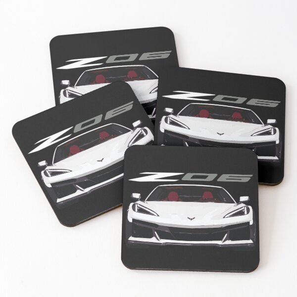 Item preview, C8 Arctic White Z06 c8r graphic car line art designed and sold by cowtownCOWBOY.
