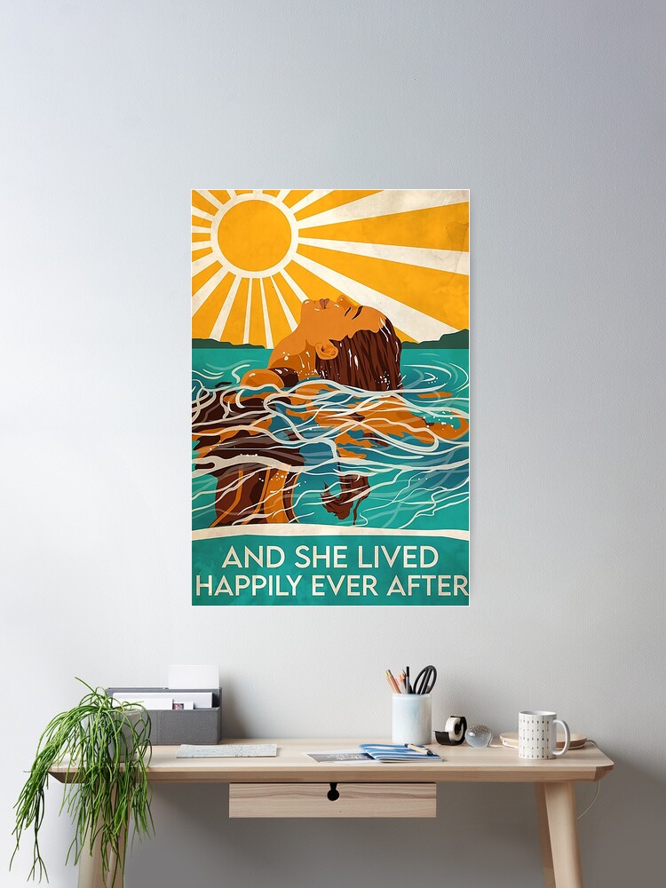 Thumbnail 2 of 3, Poster, Swimming And She Lived Happily Ever After designed and sold by aMatilda1989.