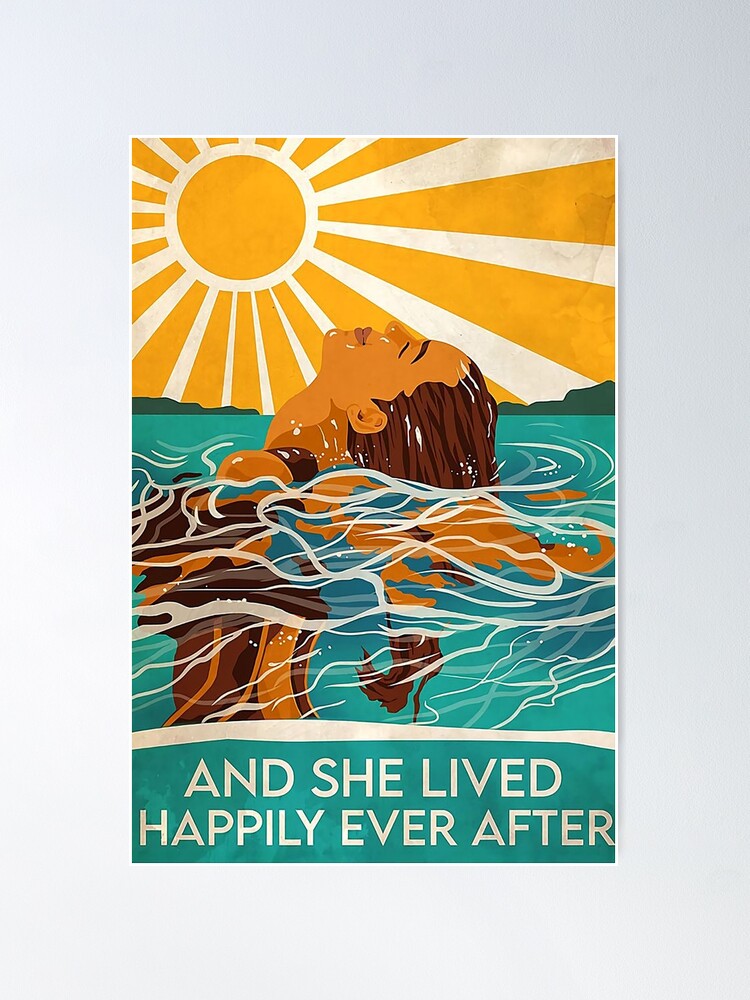 Thumbnail 1 of 3, Poster, Swimming And She Lived Happily Ever After designed and sold by aMatilda1989.