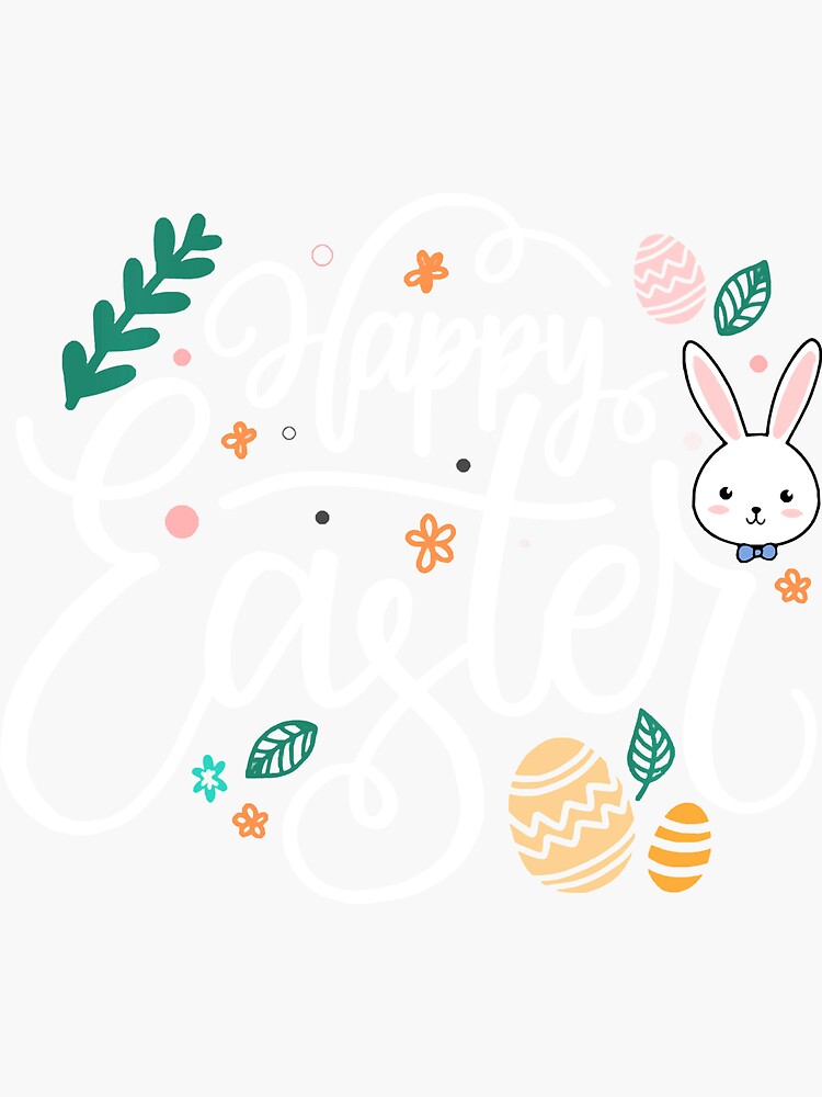 Jesus Happy Easter Bunny Good Friday Candy Egg T Sticker By Dropbinkyno1 Redbubble