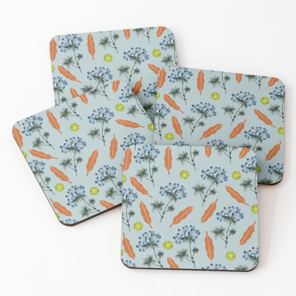 Item preview, blue botanicals designed and sold by Pacesyte.