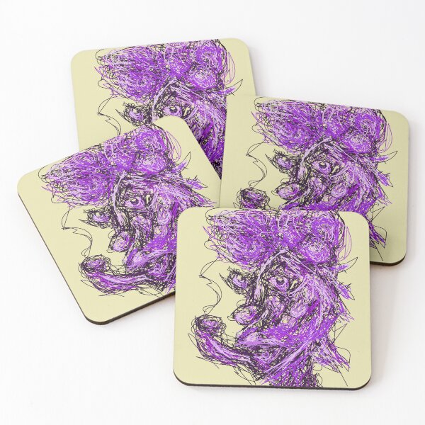 Item preview, pipe man in purple abstract portrait contemporary design designed and sold by sibleystudios.