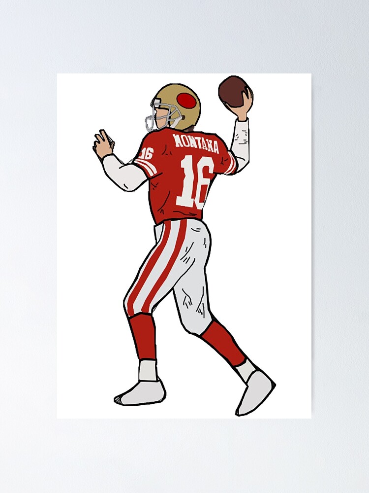 Joe Montana Poster San Francisco 49ers Hand Drawn Poster 