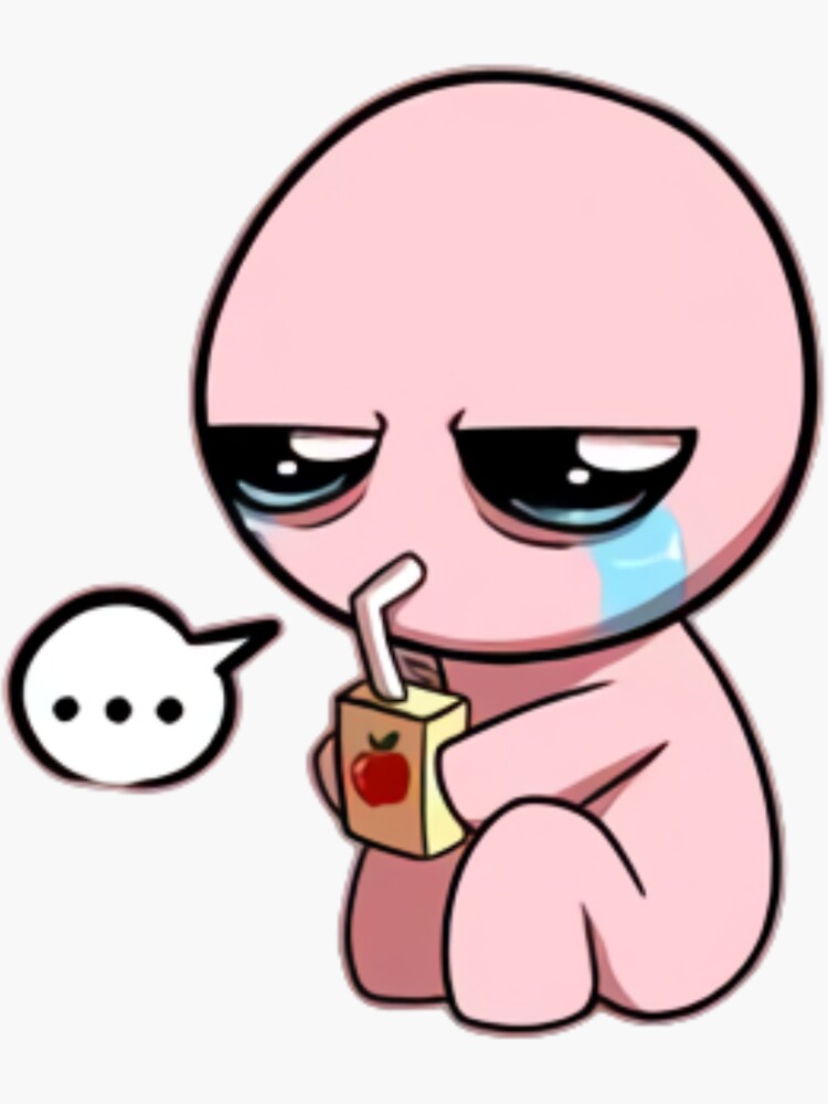 "Binding Of Isaac Crying" Sticker by Shilley Redbubble