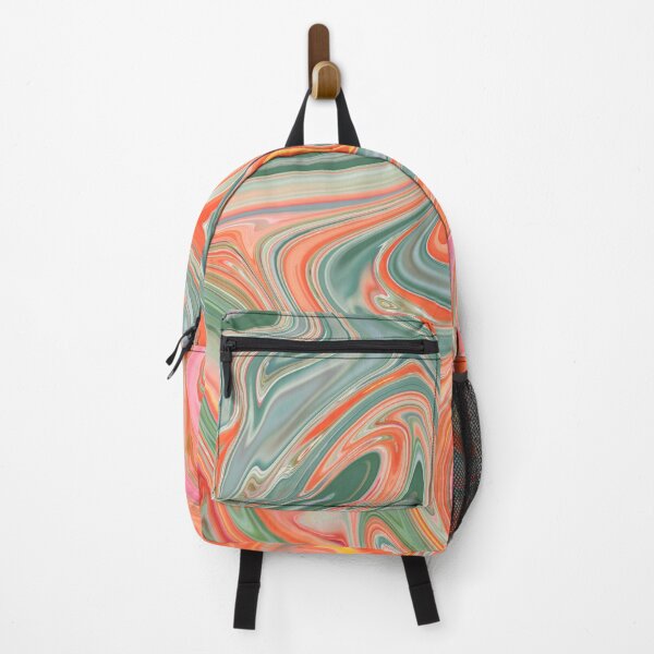 Item preview, Orange Green Marble Liquid Fluid Spring Art designed and sold by Mehwish.