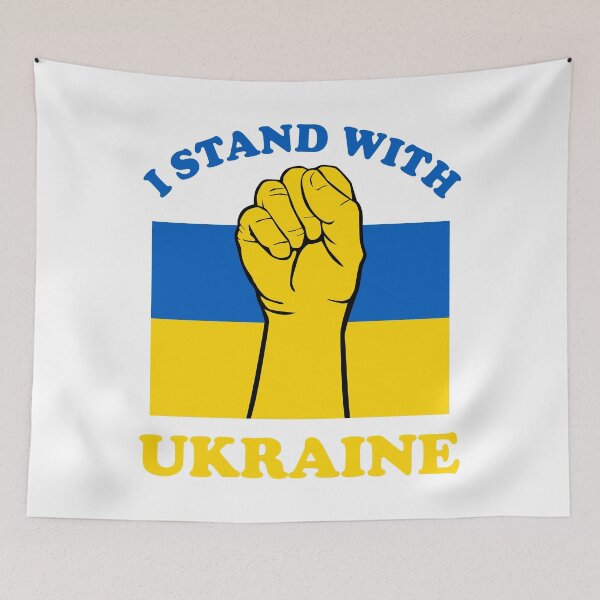 Item preview, I Stand with Ukraine with Flag designed and sold by NessiCreates.