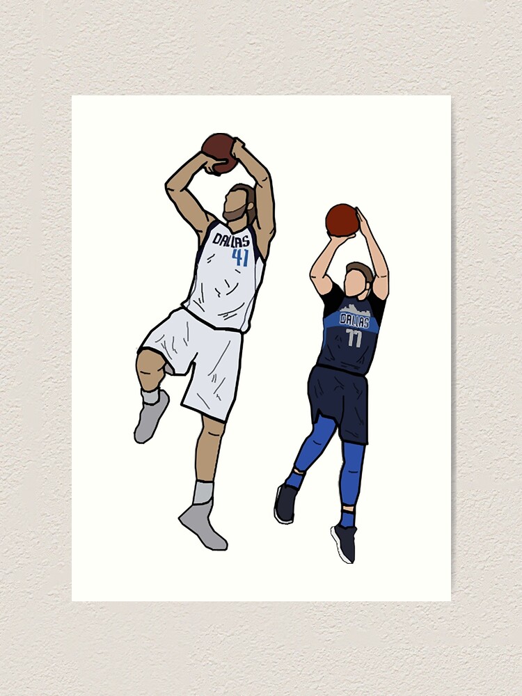 "Dirk Nowitzki X Luka Doncic Signature One Leg Fadeaway - Dallas ...