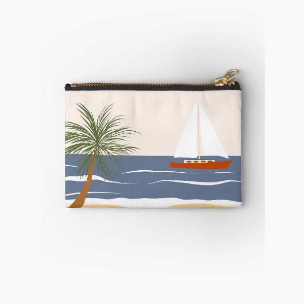 Item preview, Boat Art, Cruise Art, Waves Art, Oceanside Art, Seaside Resort Art, Ashore Art, Palm Tree Art, Boho Art, Boho Home Decor, Mid-Century Art designed and sold by Arty Mimi.