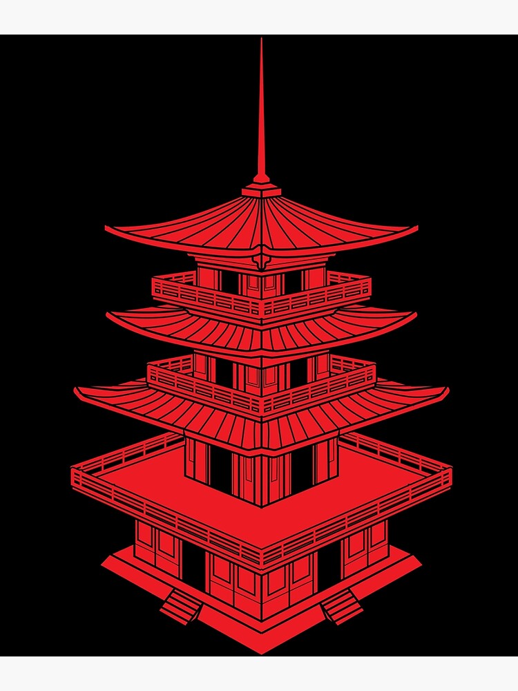 Poster Templo Japonês (Pixel Art) de Interprete-Me - Colab55