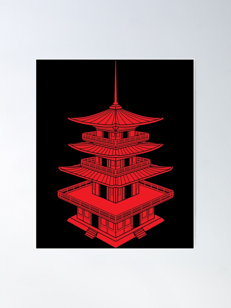 Poster Templo Japonês (Pixel Art) de Interprete-Me - Colab55